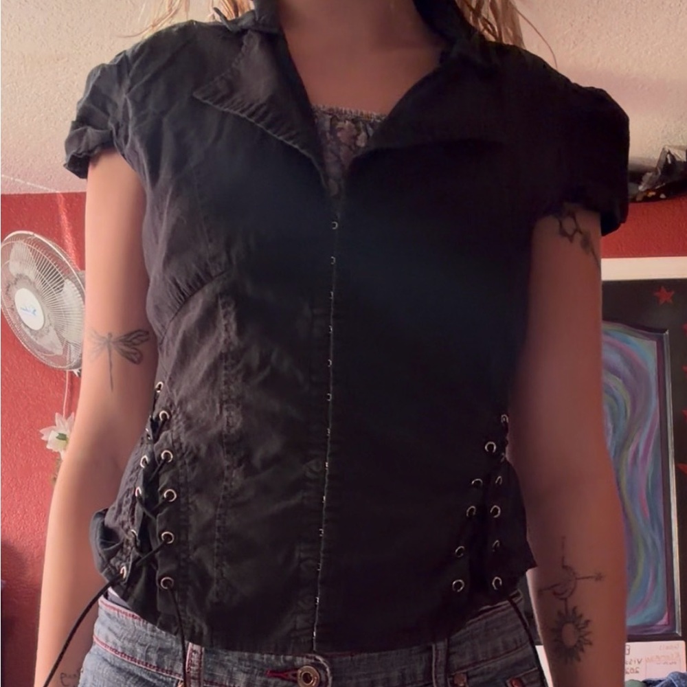 Tres Chic Black Cotton Top